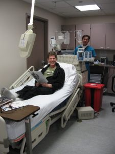 Steve in the apheresis lab.